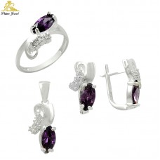 Gümüş zirkon taşlı set